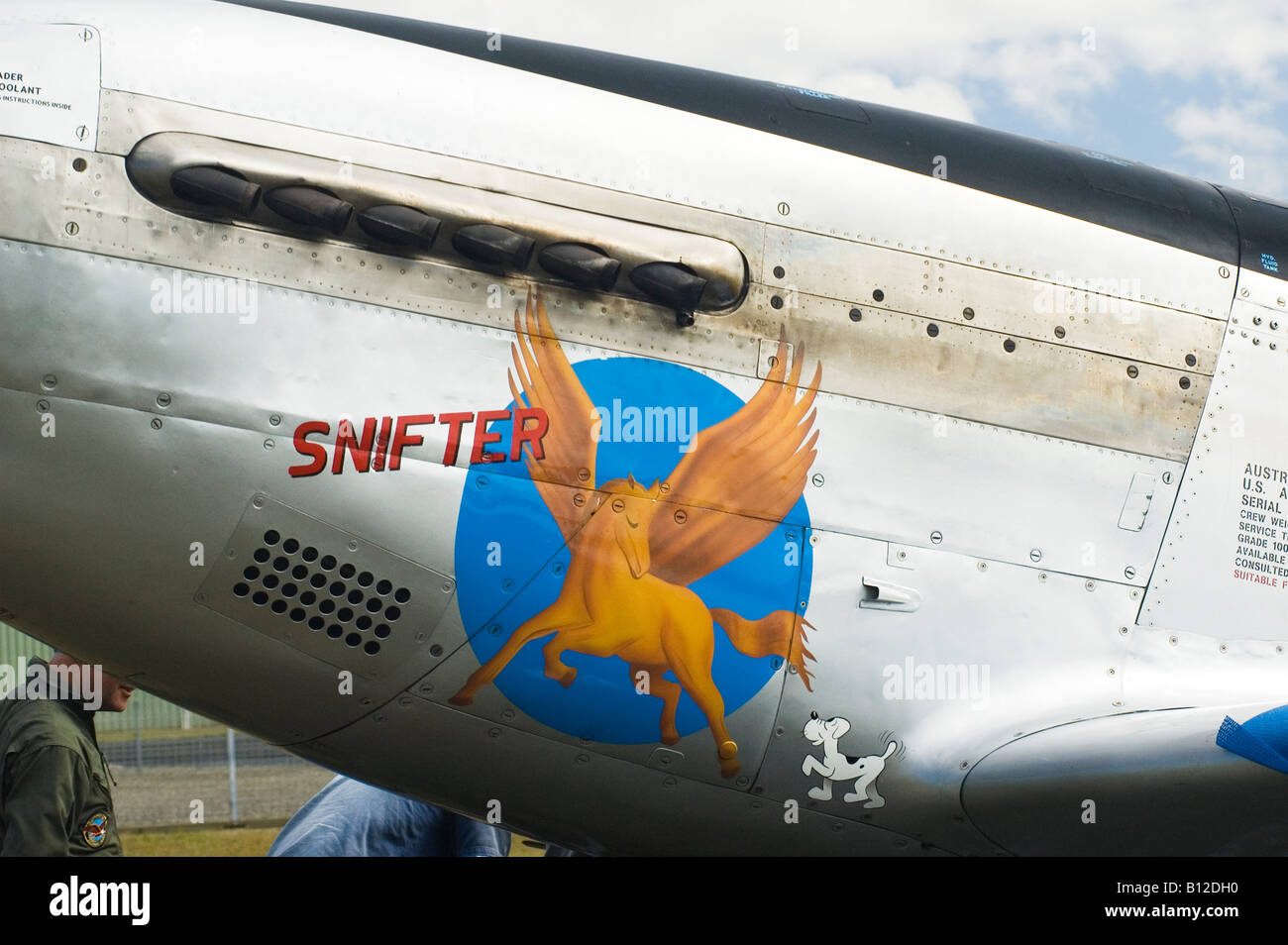 nose art on P51 Mustang WW2 fighter CAC CA-18 MK21 Mustang Stock Photo