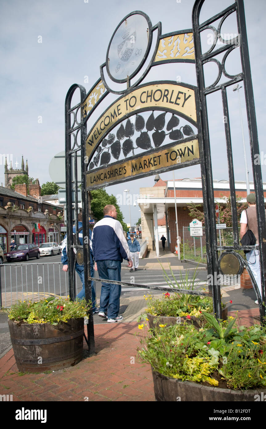 to Chorley sign Chorley town centre Lancashire Stock Photo Alamy