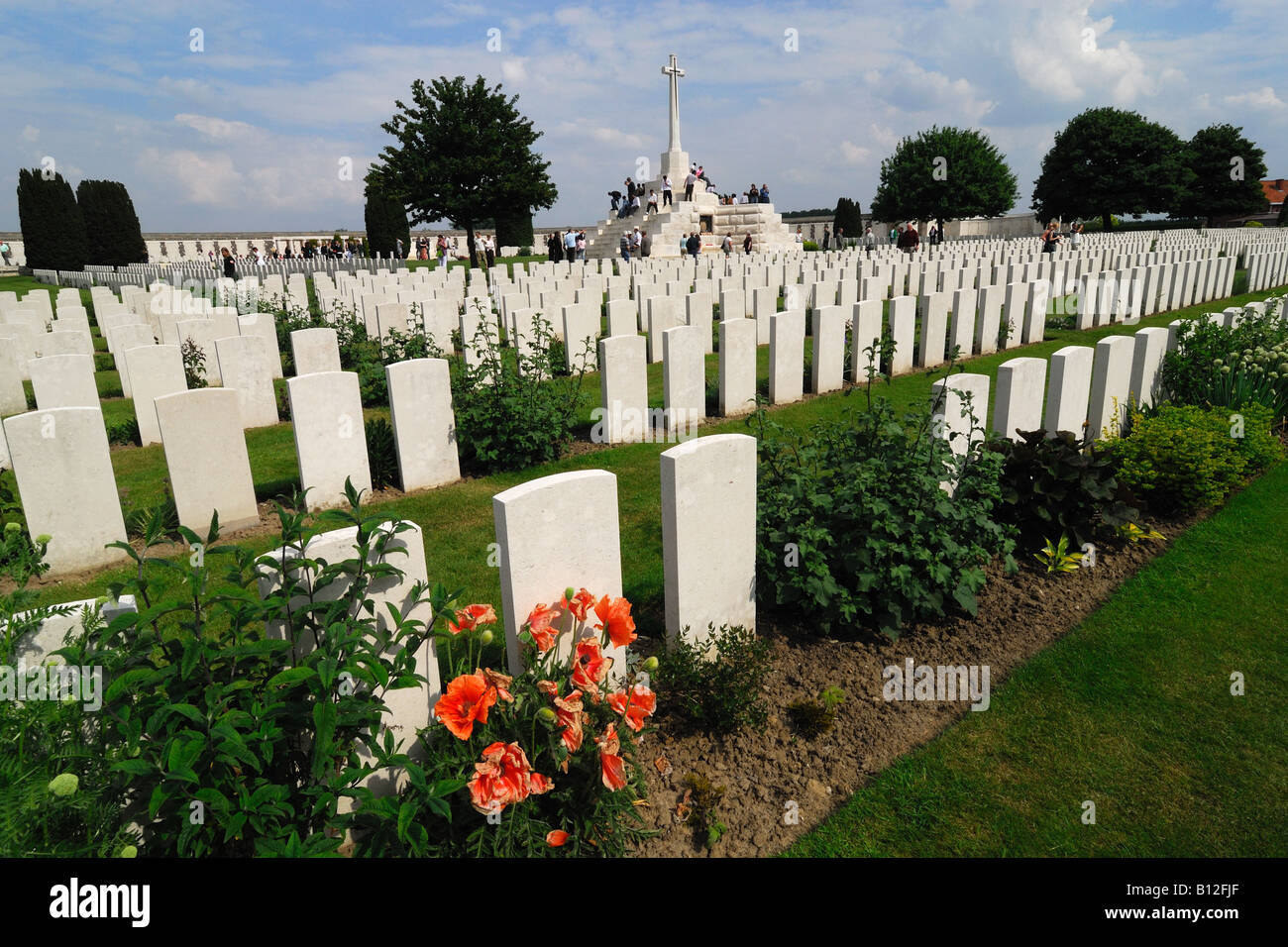 Tyne Cot Cemetery near Ypres Stock Photo