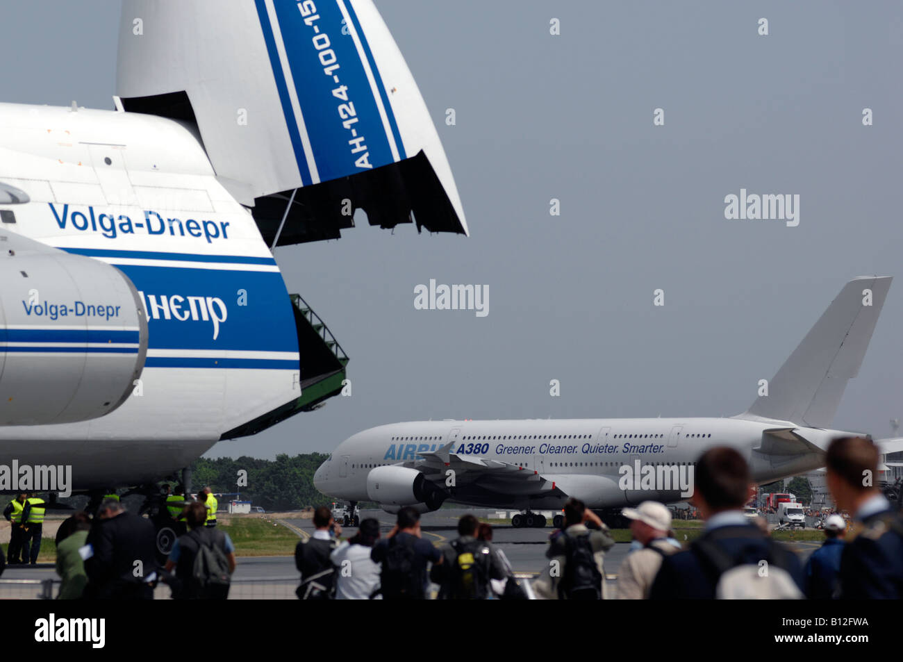 Antonov AN124 Freighter and Airbus A380 at Berlin Air Show ILA 2008