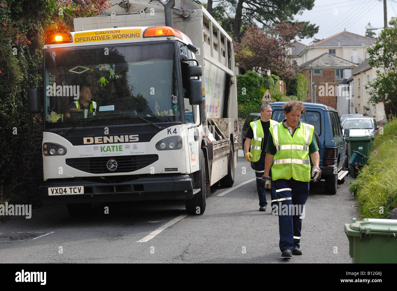 Kerbside recycling collections in Bishopsteignton Devon England Stock