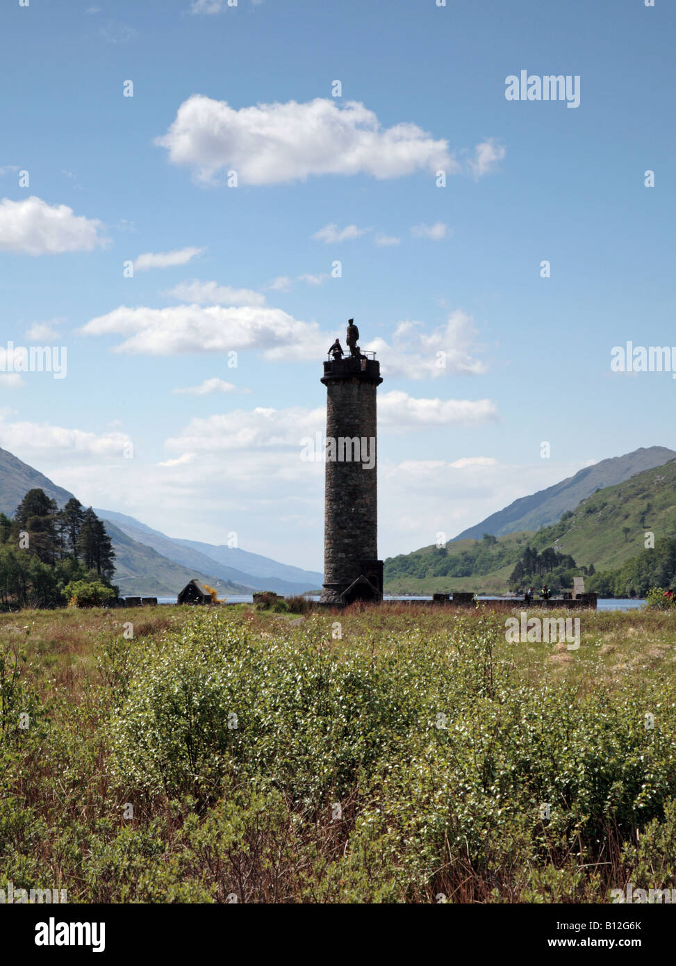 Glenfinian monument Scotish highlands scotlands Stock Photo