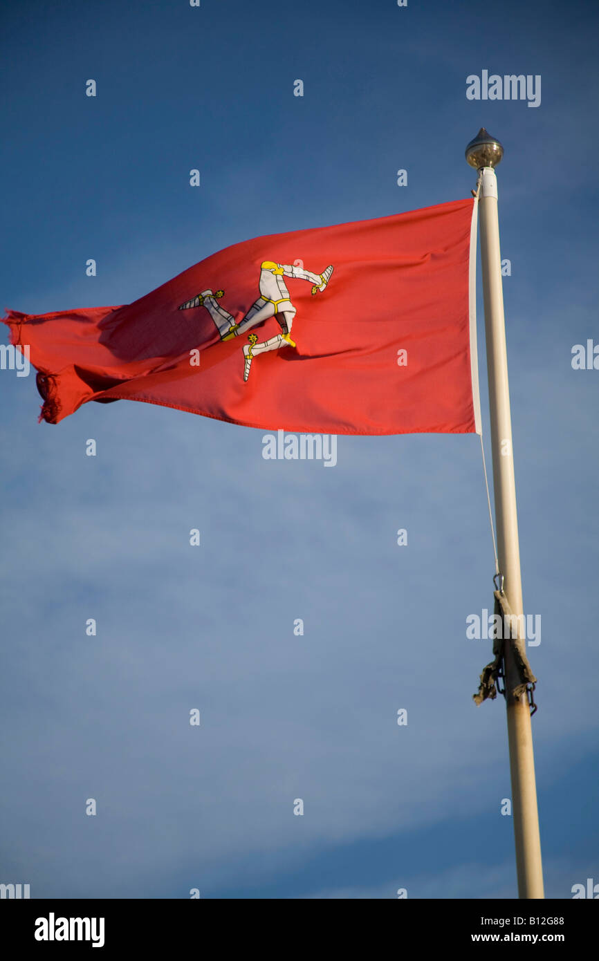 Isle Of Man Flag Red With Blue Sky Flying On Flagpole Vertical 111 Iom Flag Stock Photo Alamy Isle Of Man Flag Red With Blue Sky Flying On Flagpole Vertical 111 Iom Flag Stock Photo Alamy