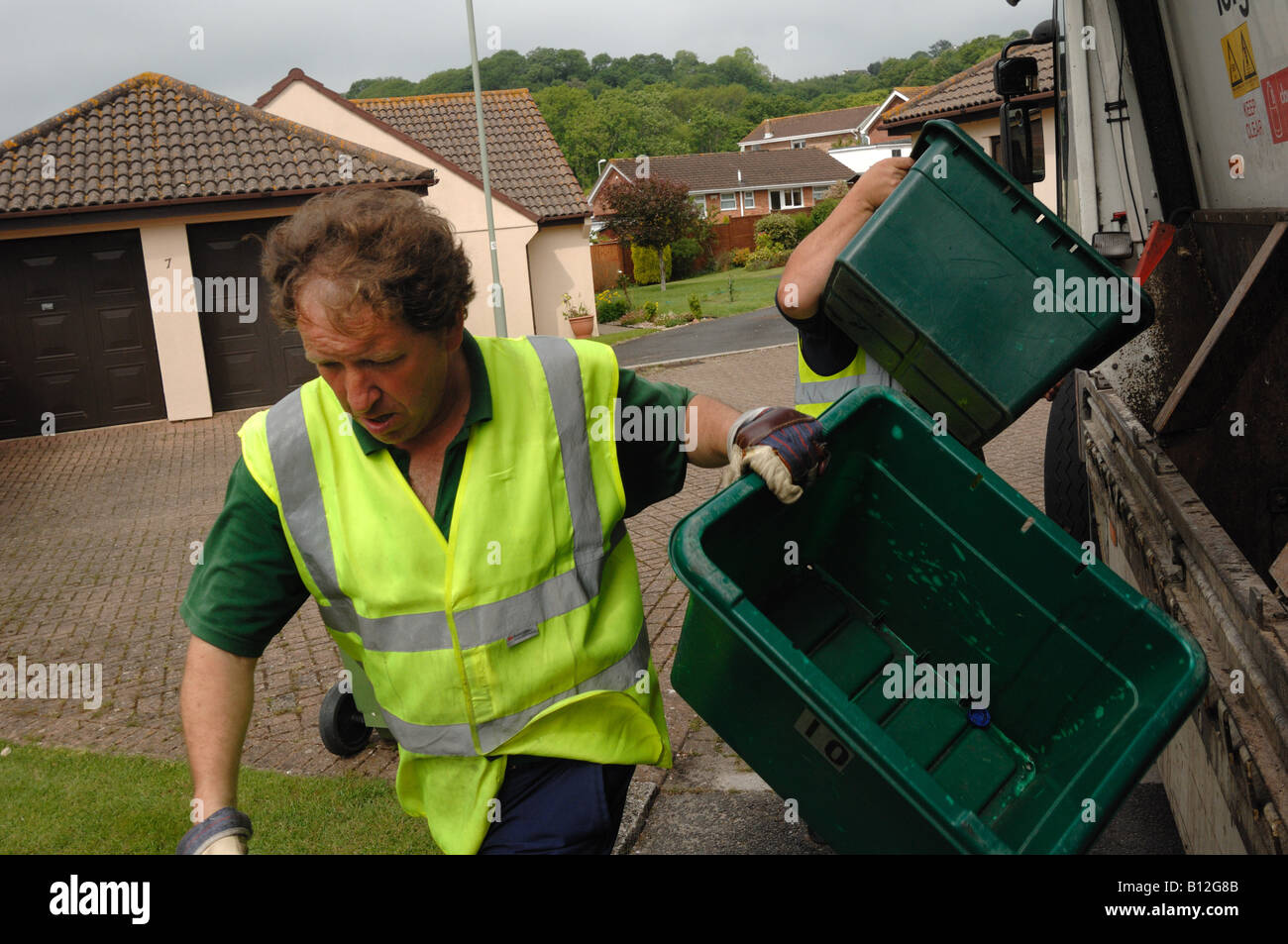 Kerbside recycling collections in Bishopsteignton Devon England Stock