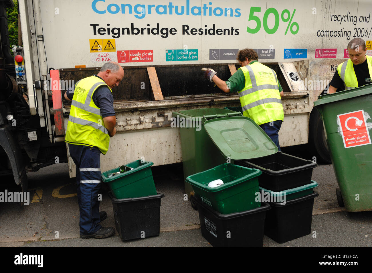 Kerbside recycling collections in Devon England Stock