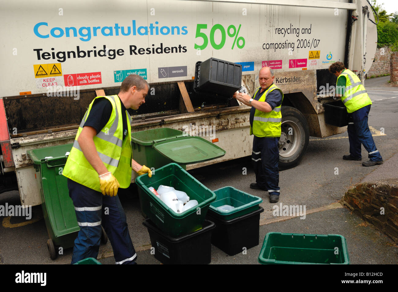 Kerbside recycling collections in Devon England Stock