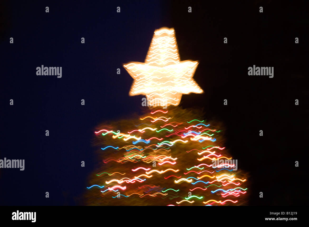 ABSTRACT STAR ON TOP OF CHRISTMAS TREE Stock Photo - Alamy
