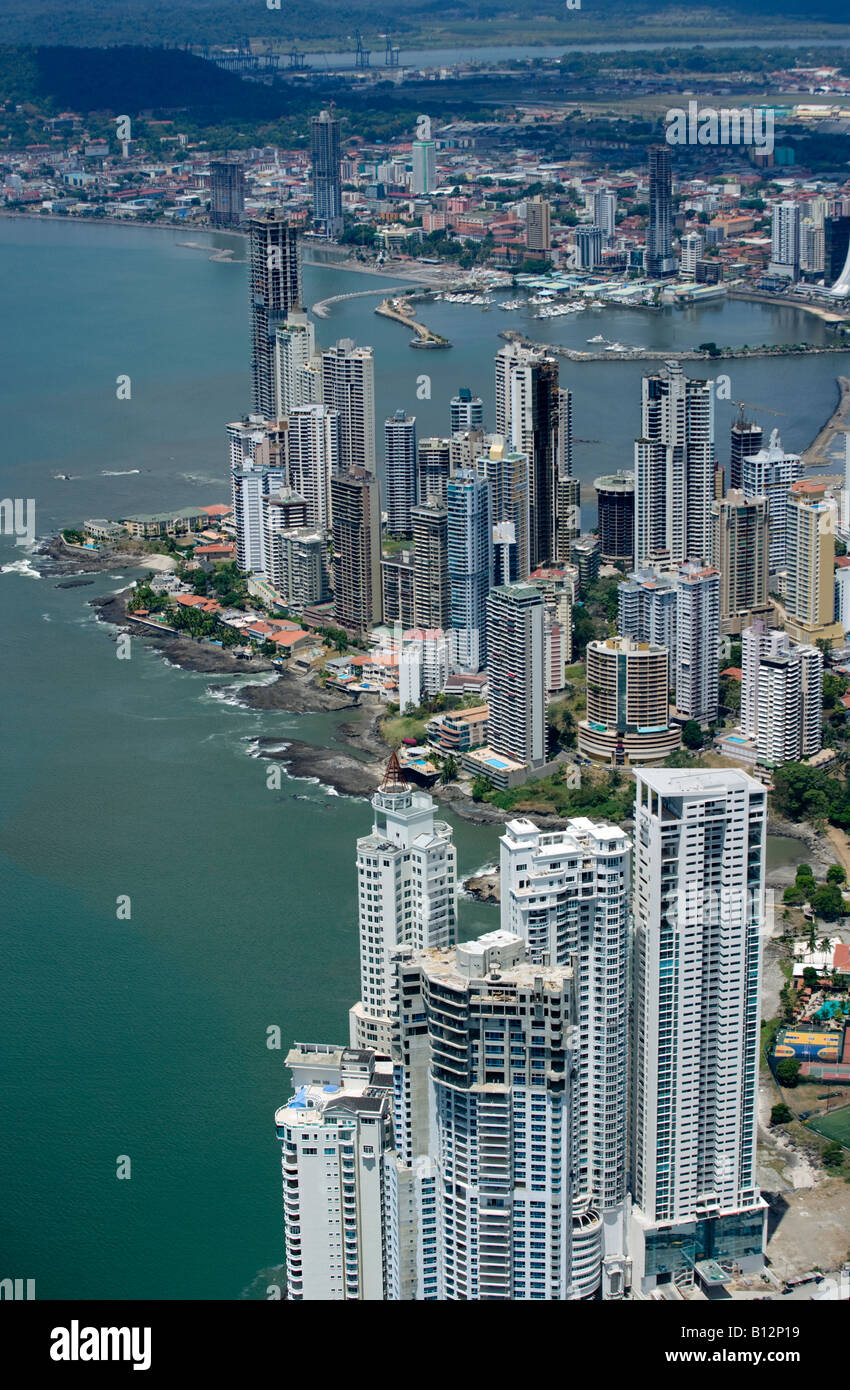 Aerial Of Panama Bay Punta Paitilla Skyline Downtown Panama City Republic Of Panama Stock Photo Alamy