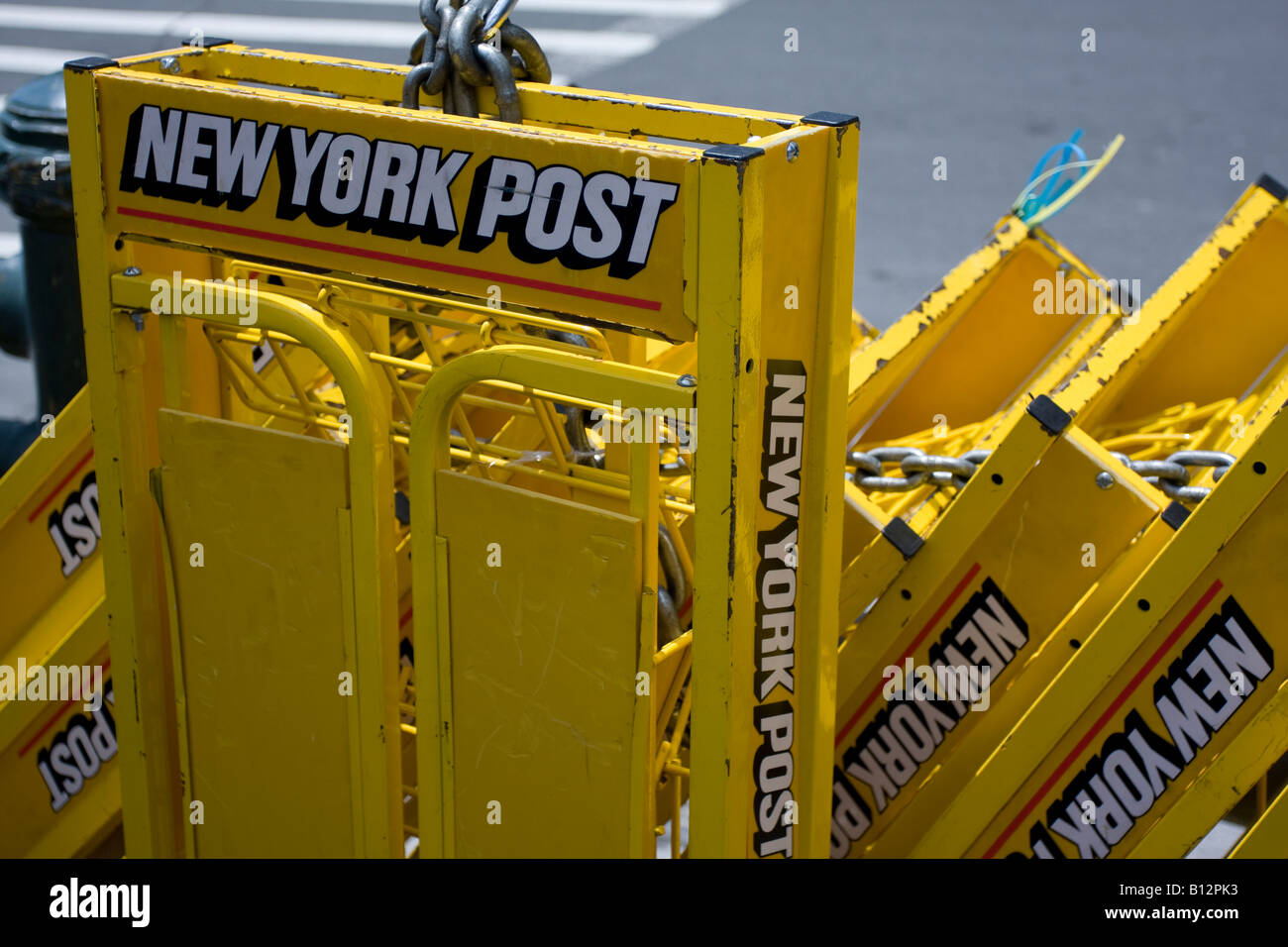 New York Post paper deliver carts Stock Photo
