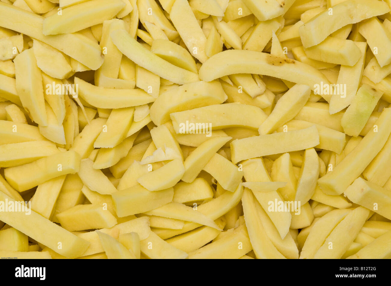 Chips ready to be cooked Stock Photo