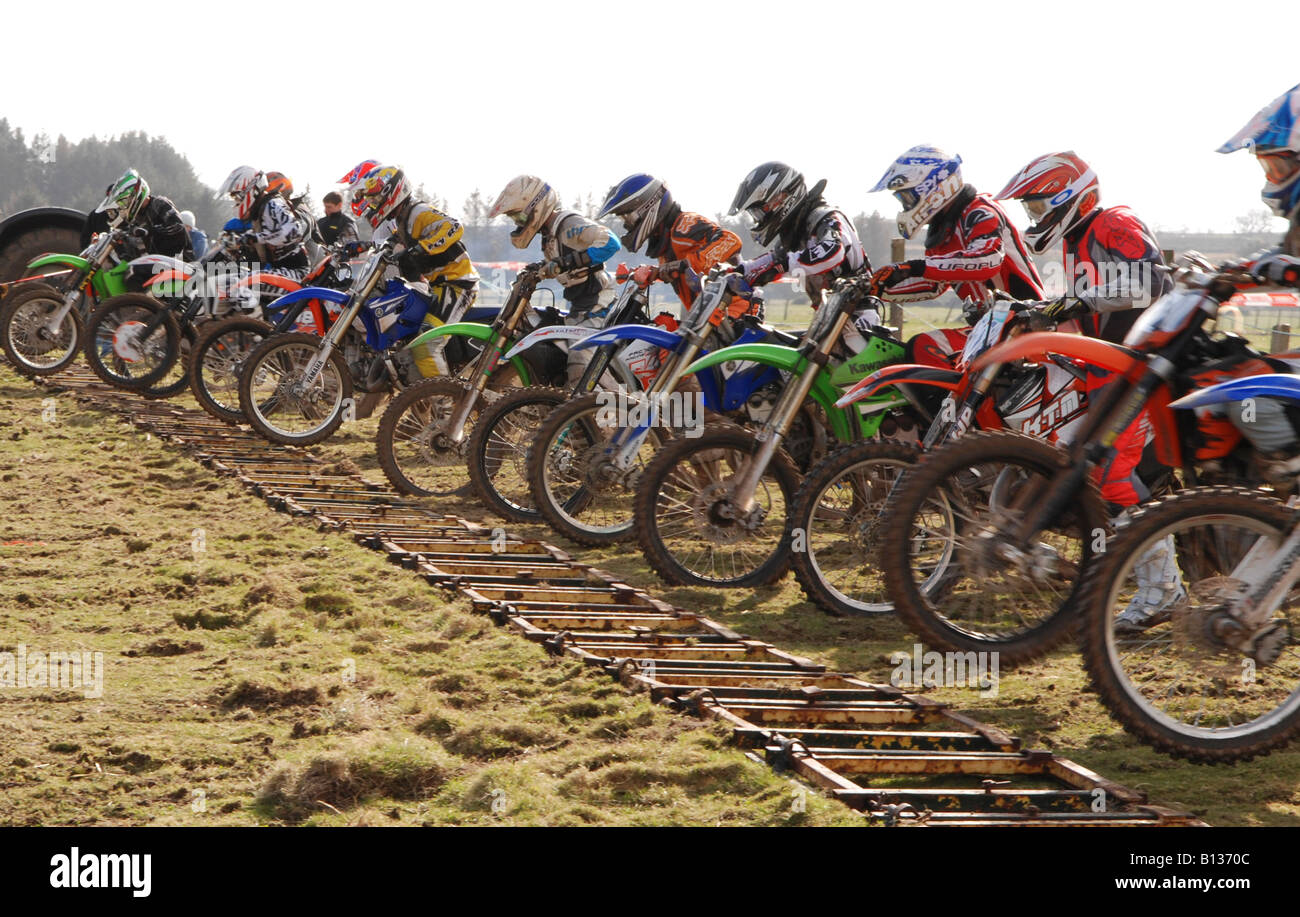 Competitors at Start Line of Scottish Adult Open MotoCross Championship