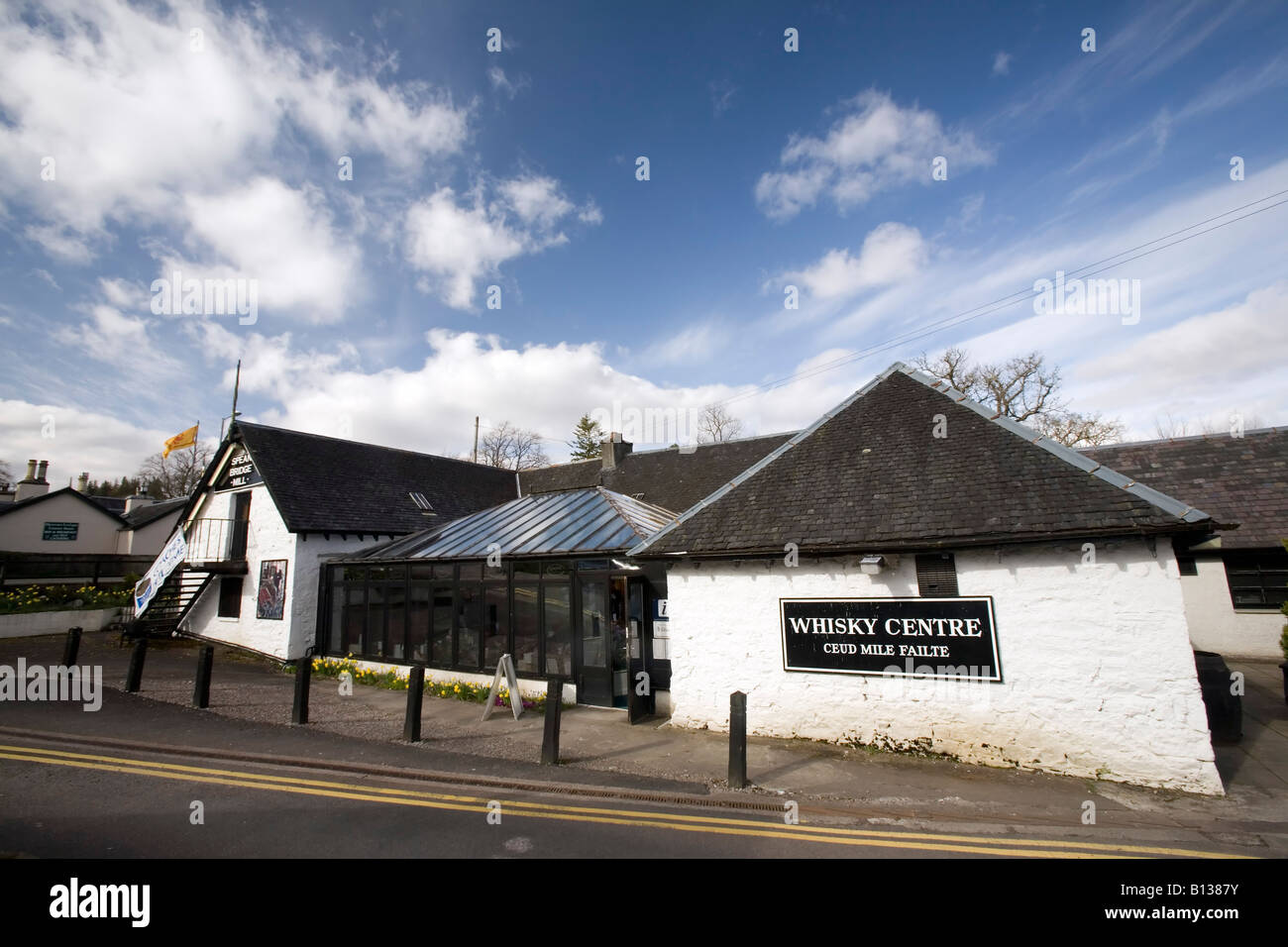 View on a Whisky Visitors Centre in the Scottish Highlands, United Kingdom Stock Photo