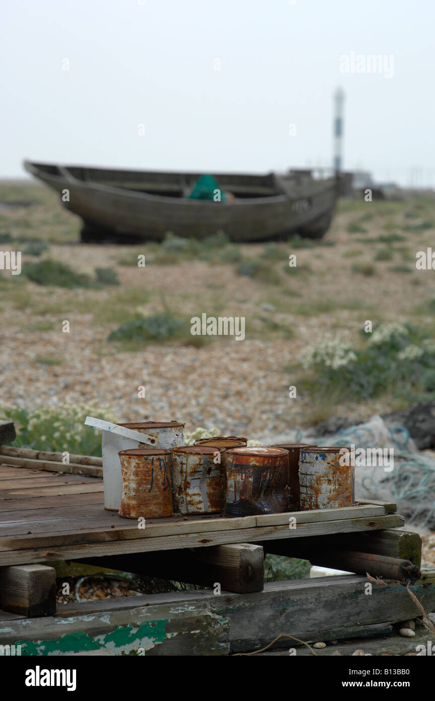 Abandoned old fishing boat, Dungeness in kent, England Stock Photo - Alamy