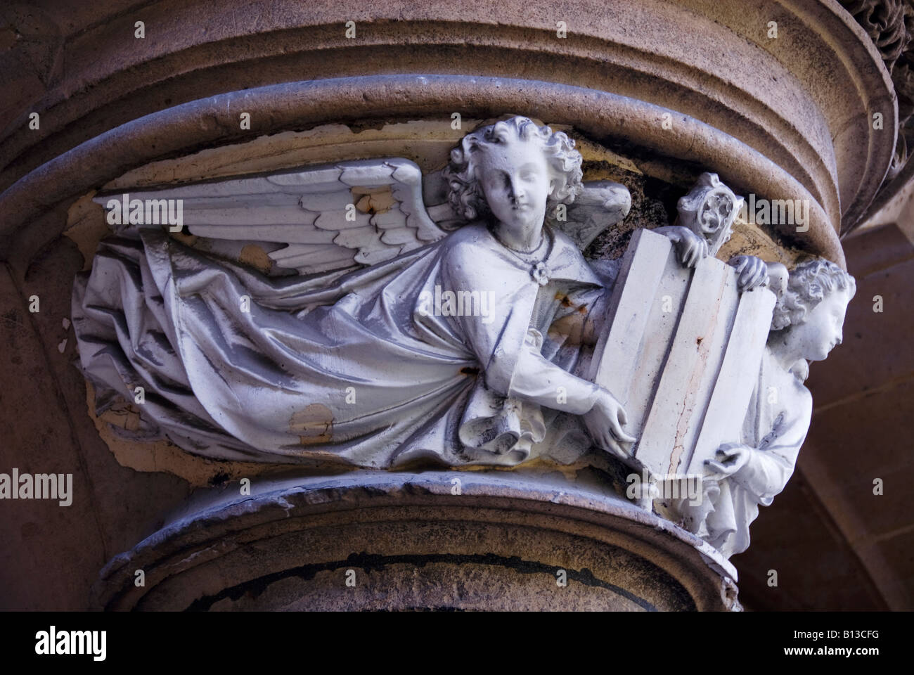 Angels on column at the Cluny Museum in Paris, France Stock Photo - Alamy