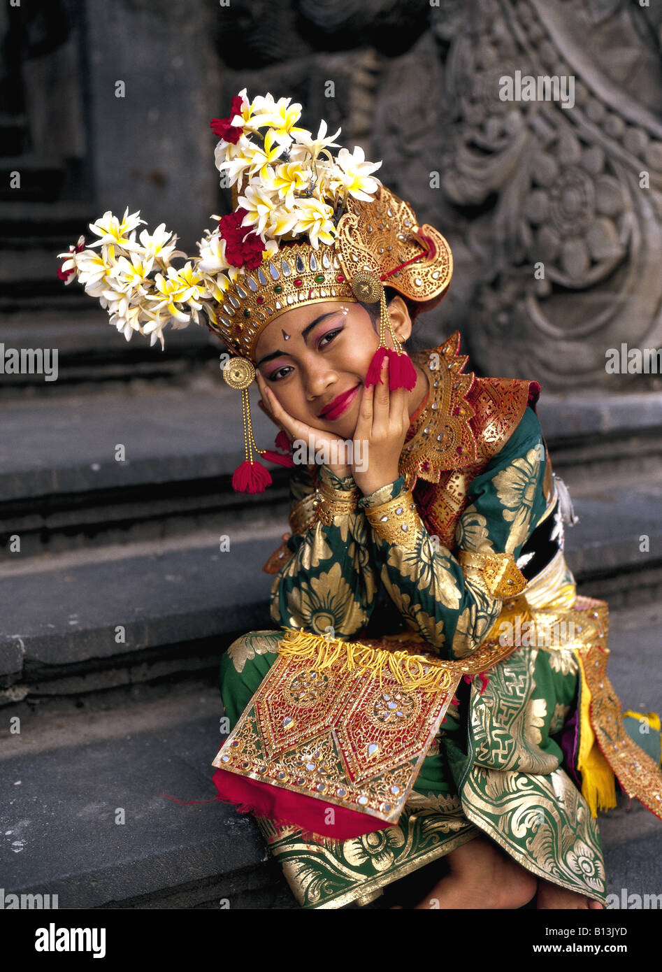 Child  legong dancer  Bali Indonesia Stock Photo