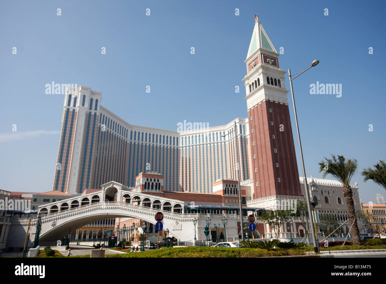 Wide angle view of Venetian Hotel and Casino in Macau, South China Stock Photo