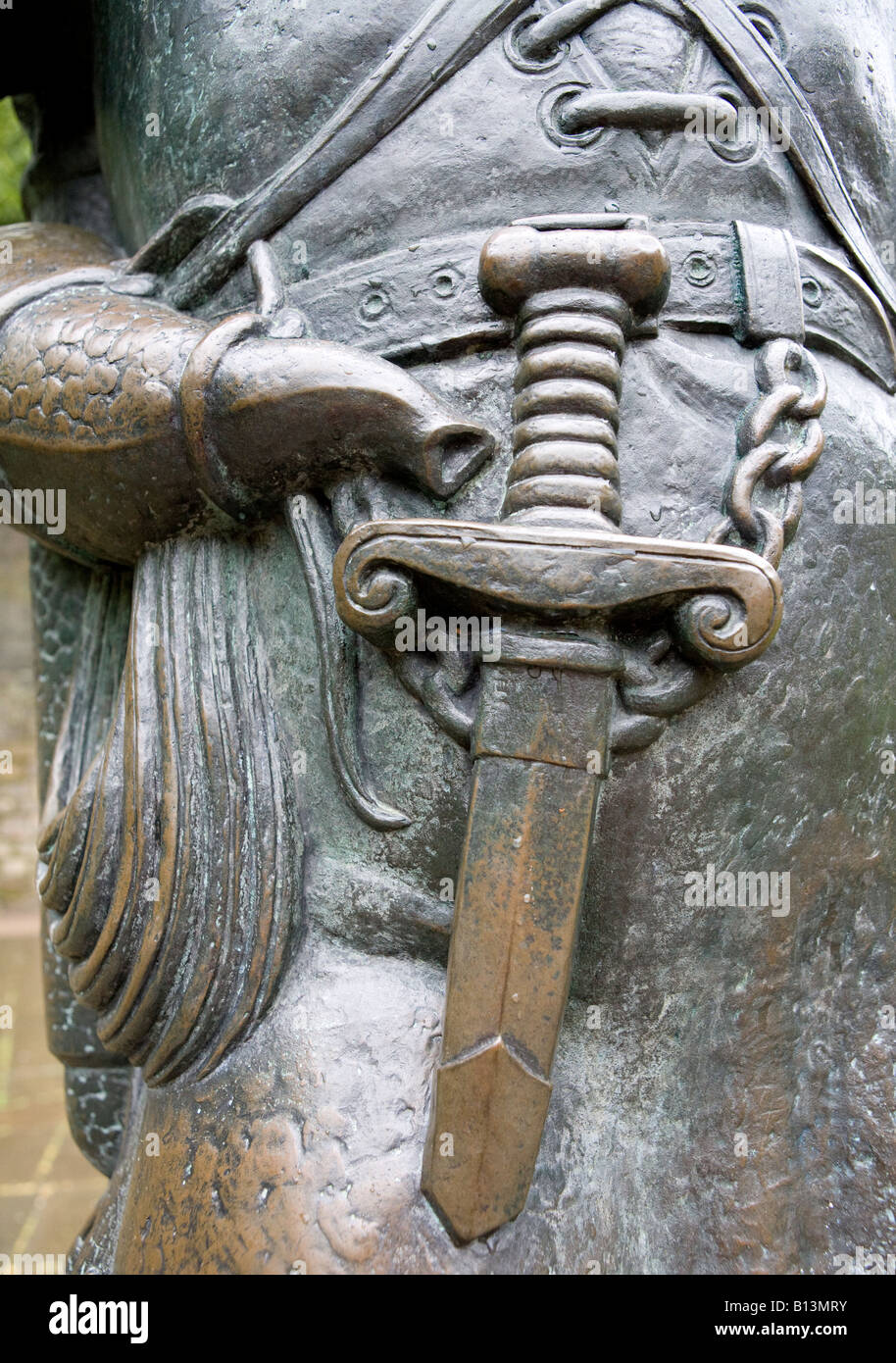 Bronze Statue Of Robin Hood Nottingham Castle UK Europe Stock Photo