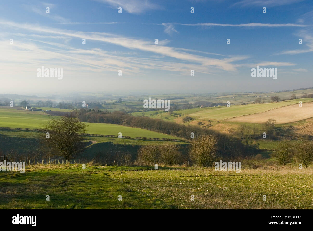 Yorkshire Wolds early spring Stock Photo