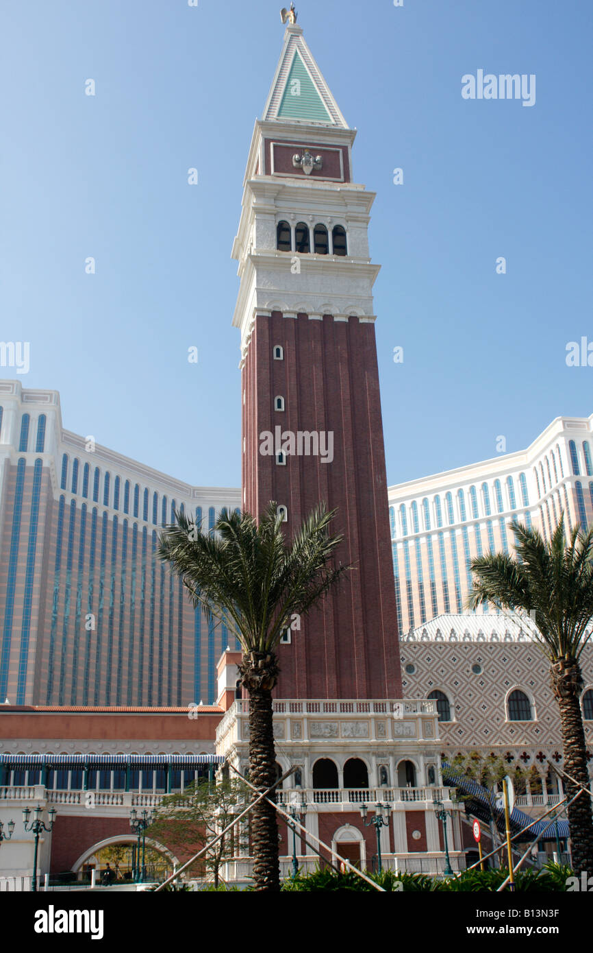 Tower at Venetian Hotel and Casino in Macau, South China Stock Photo
