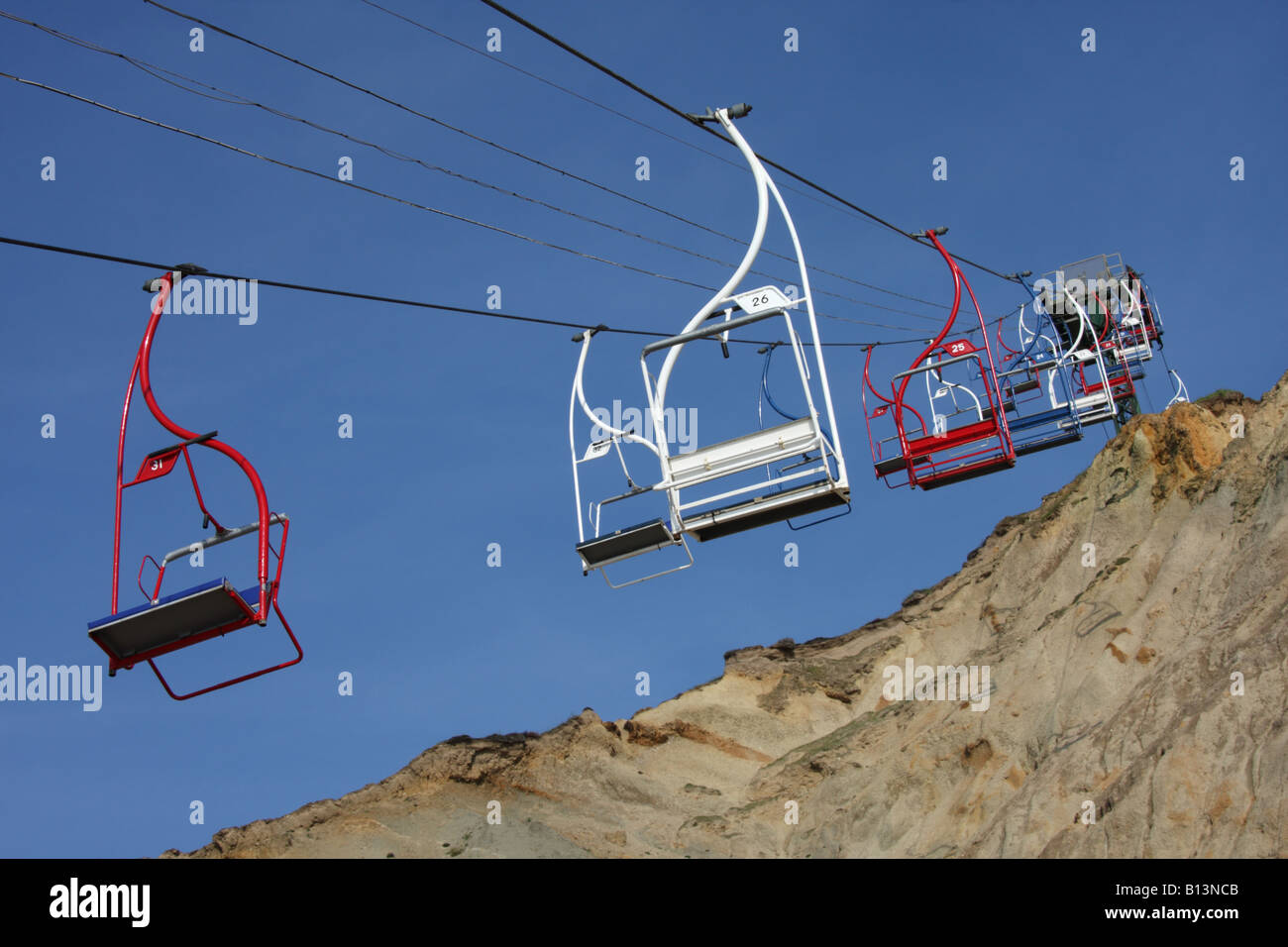Needles Chair Lift Alum Bay High Resolution Stock Photography and