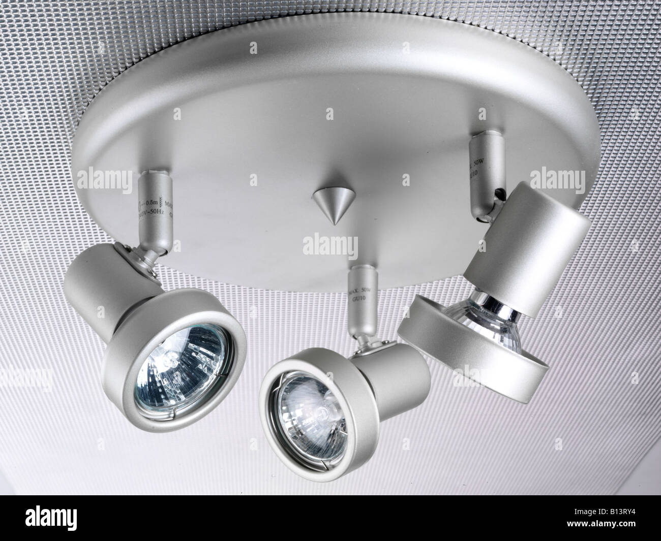 HALOGEN CEILING SPOTLIGHTS Stock Photo