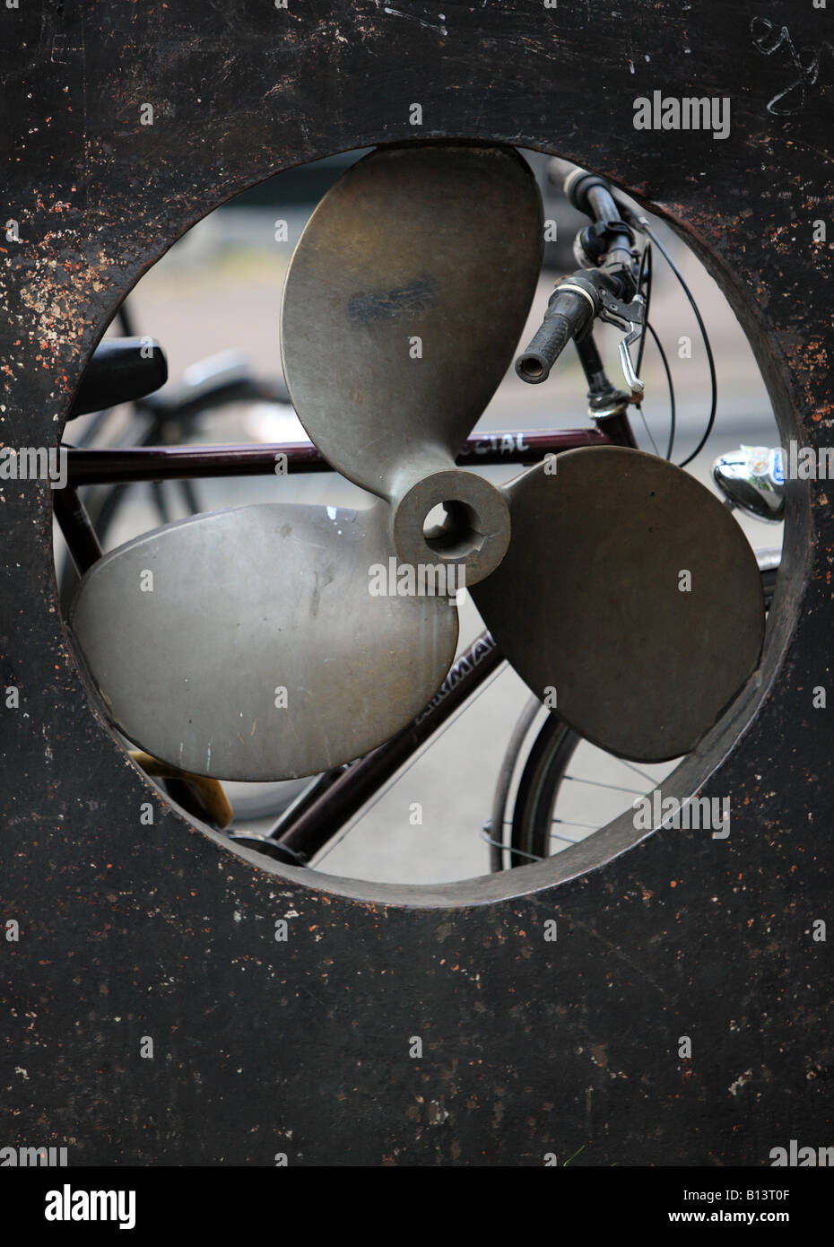 A propeller used as urban sculpture Stock Photo Alamy