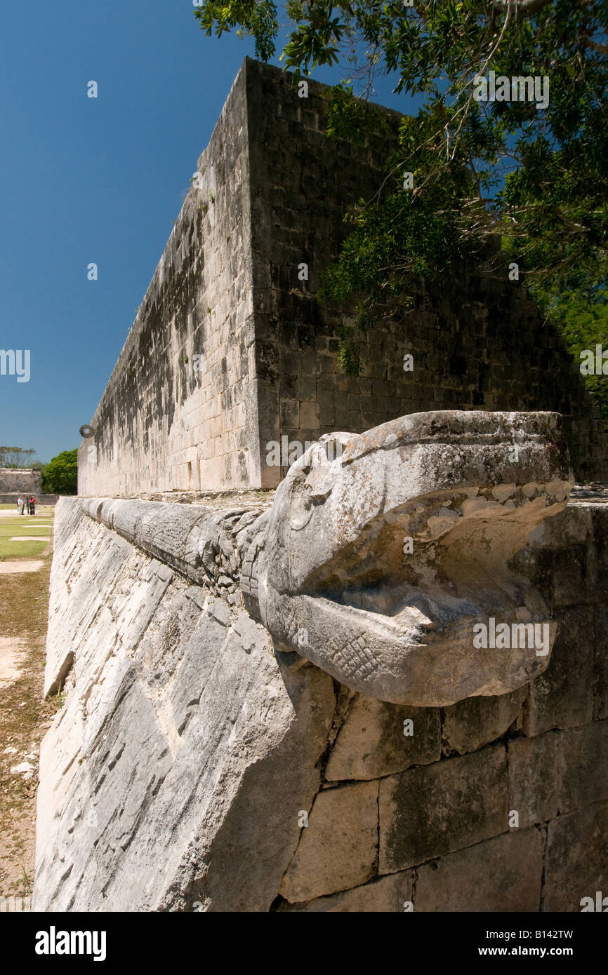 The Ball Court at the Mayan ruins of Chichen Itza Mexico Stock Photo