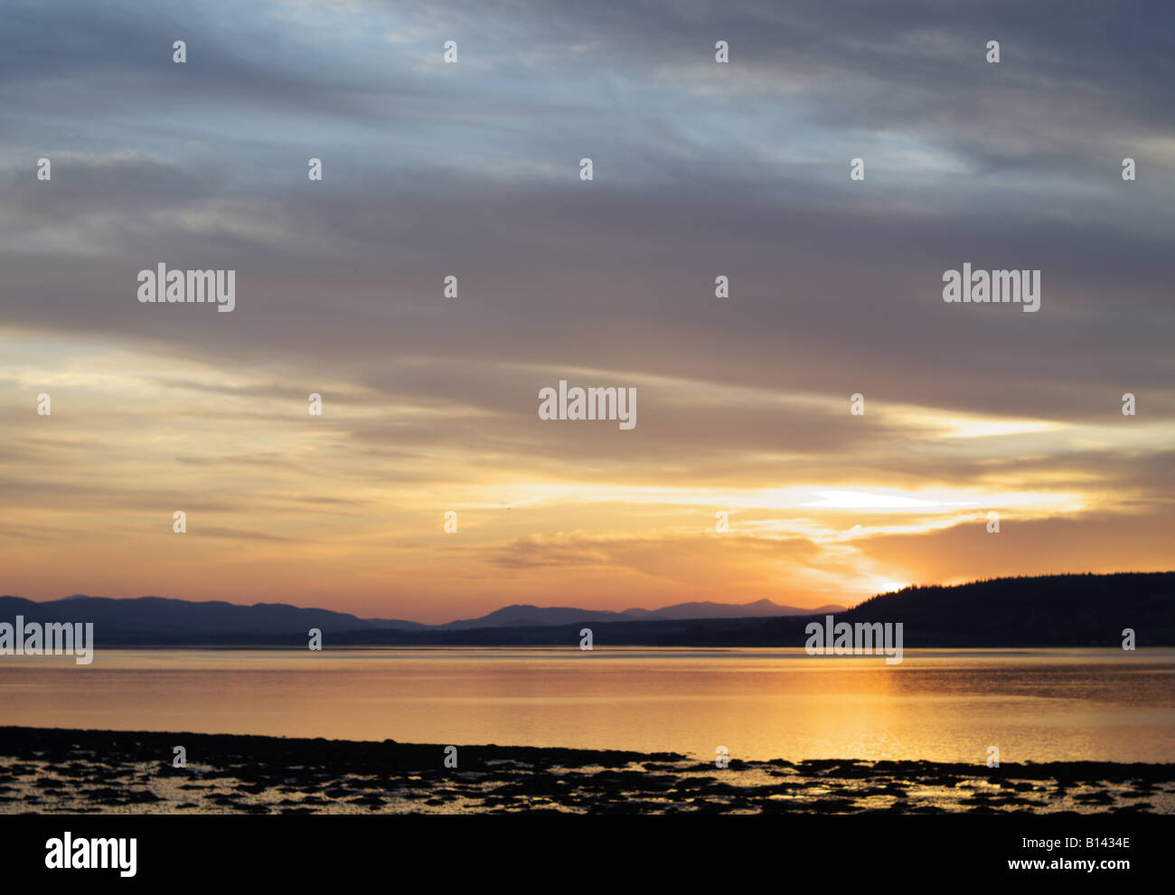 Sunset at Beauly Firth. Stock Photo