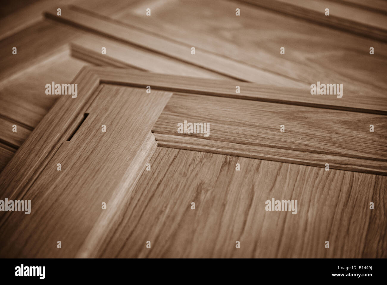 Close up of quality wooden panelling Stock Photo