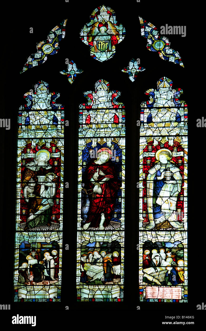 Stained Glass Window inside Chichester Cathedral West Sussex England ...