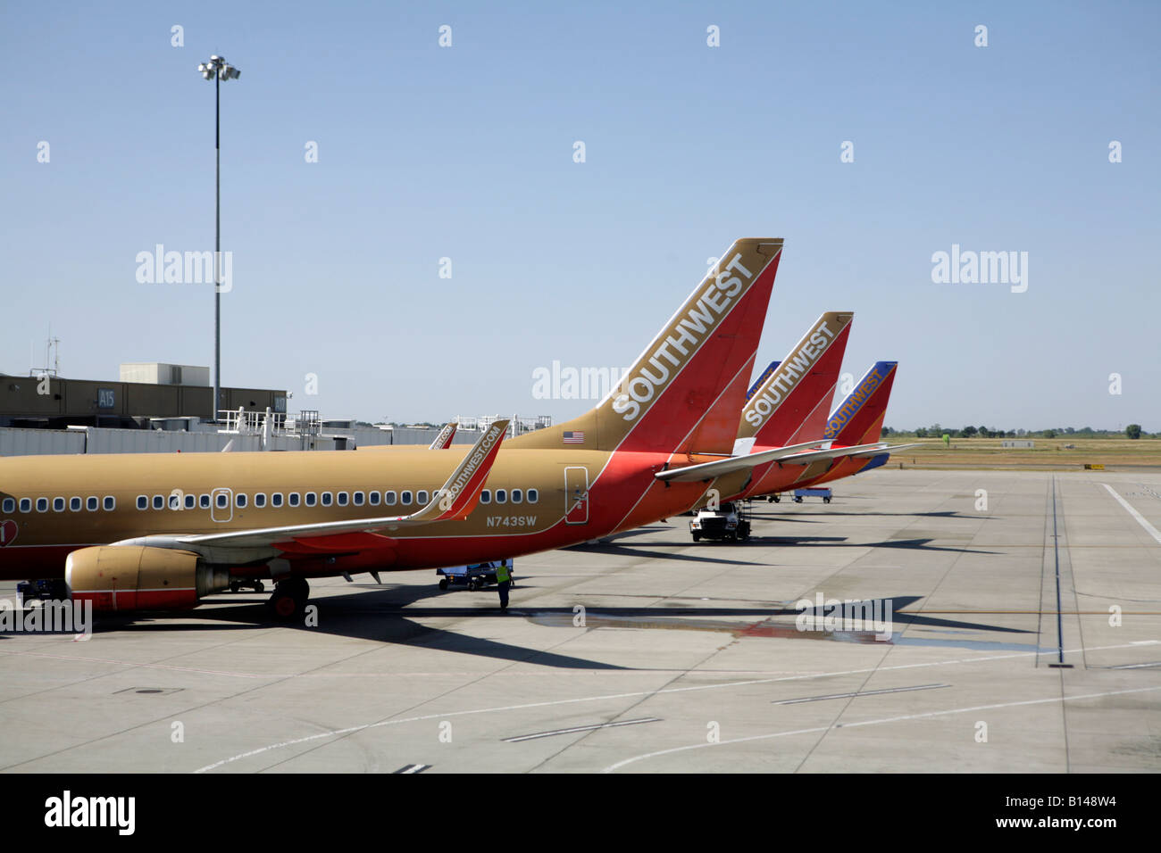 Southwest airlines planes at Sacramento international airport, USA