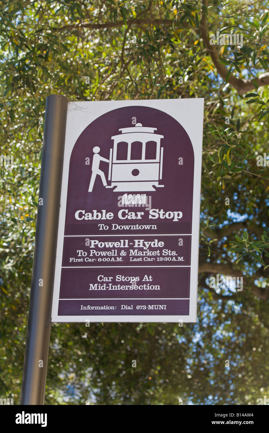 Cable car stop, San Francisco, California, USA Stock Photo - Alamy