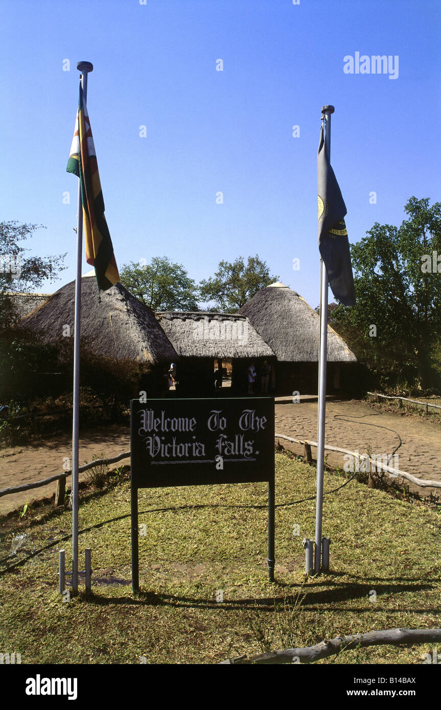 geography / travel, Zimbabwe, tourism, entrance to the Victoria Falls, Vic Falls, Additional-Rights-Clearance-Info-Not-Available Stock Photo