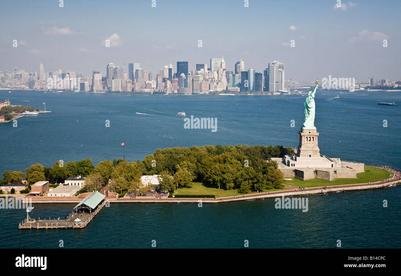 Aerial View Of The Statue Of Liberty And A Small Portion Of Ellis ...