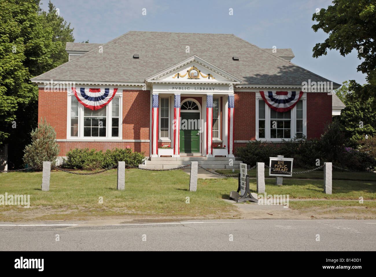 Rye Public Library located in the historical district of Rye New