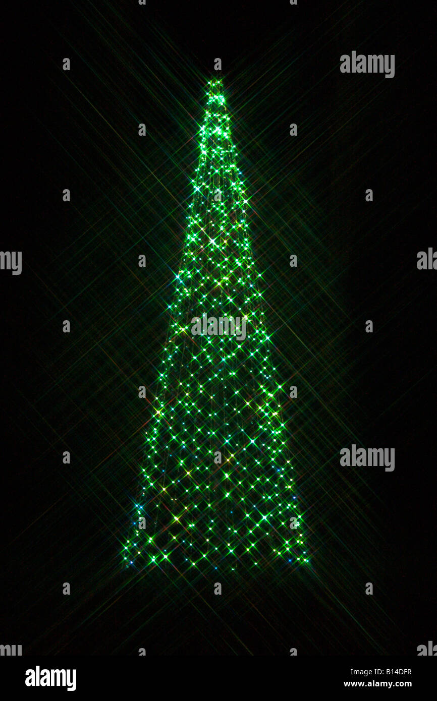 A tree is decked out in Christmas lights at the Winter Lights display at Seneca Creek State Park in Gaithersburg, Maryland. Stock Photo