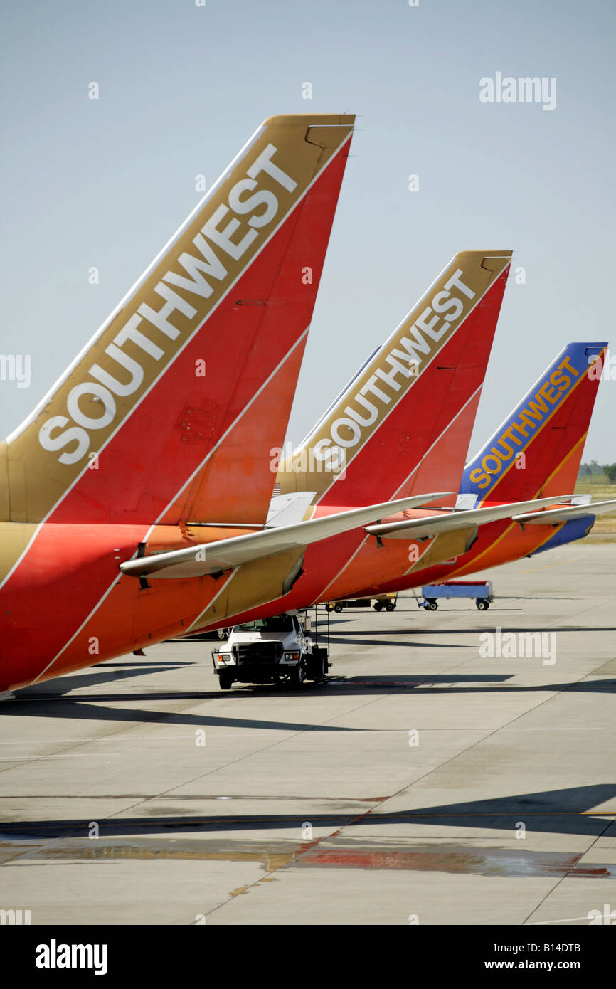 Southwest airlines planes at Sacramento international airport, USA