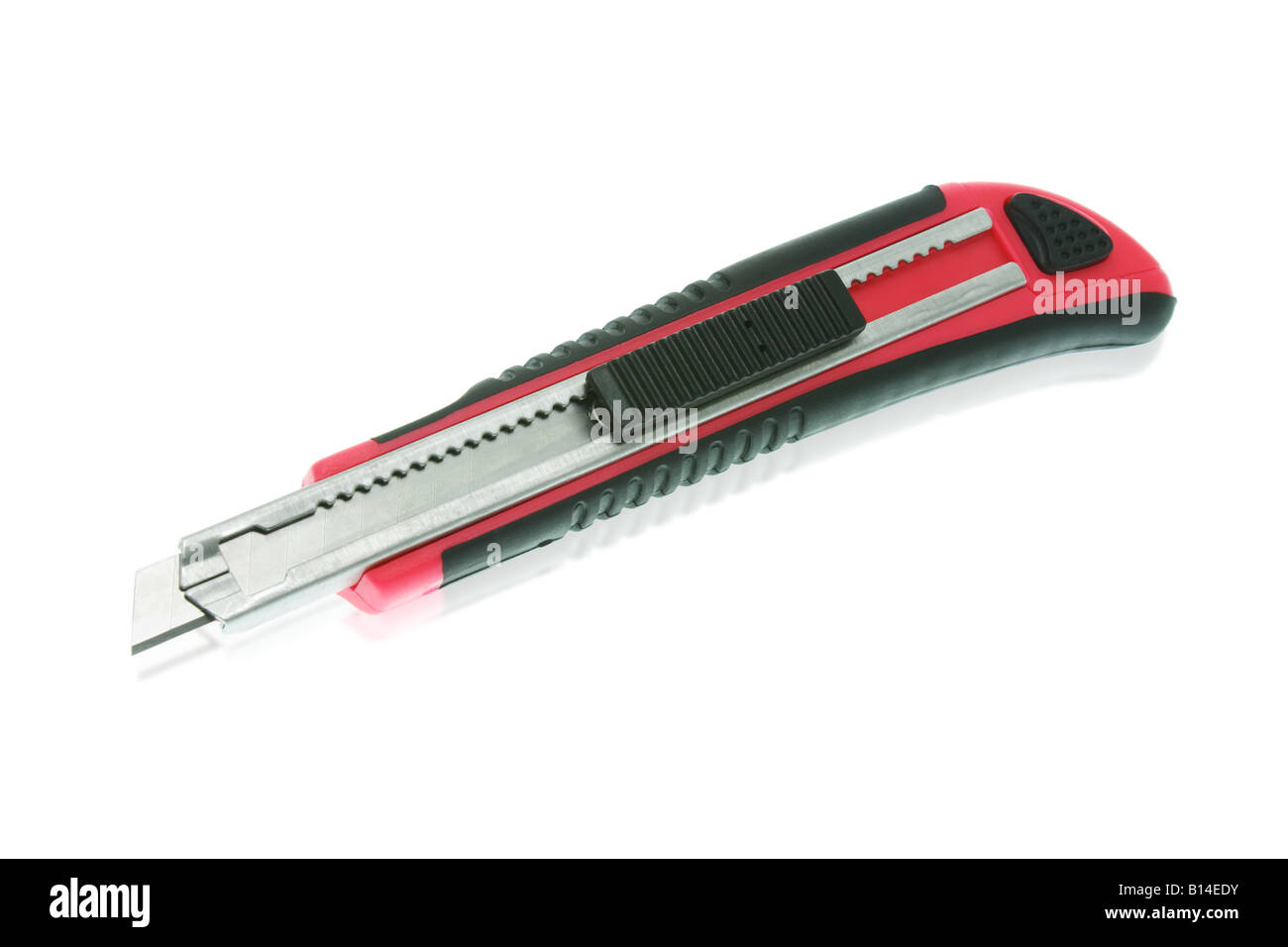 Red utility knife isolated on white background Stock Photo Alamy