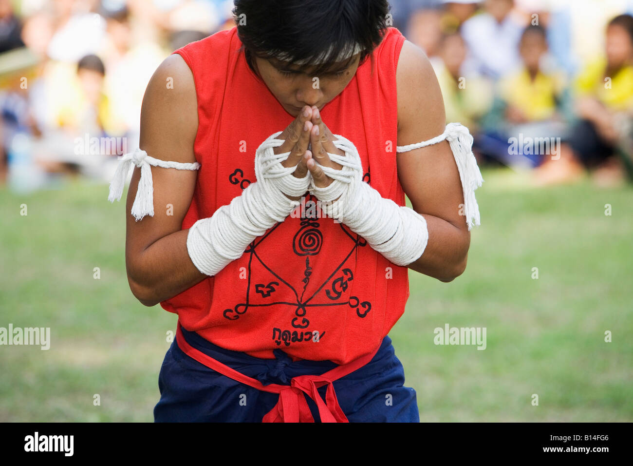 Thai boxer - Sukhothai, Sukhothai province, THAILAND Stock Photo