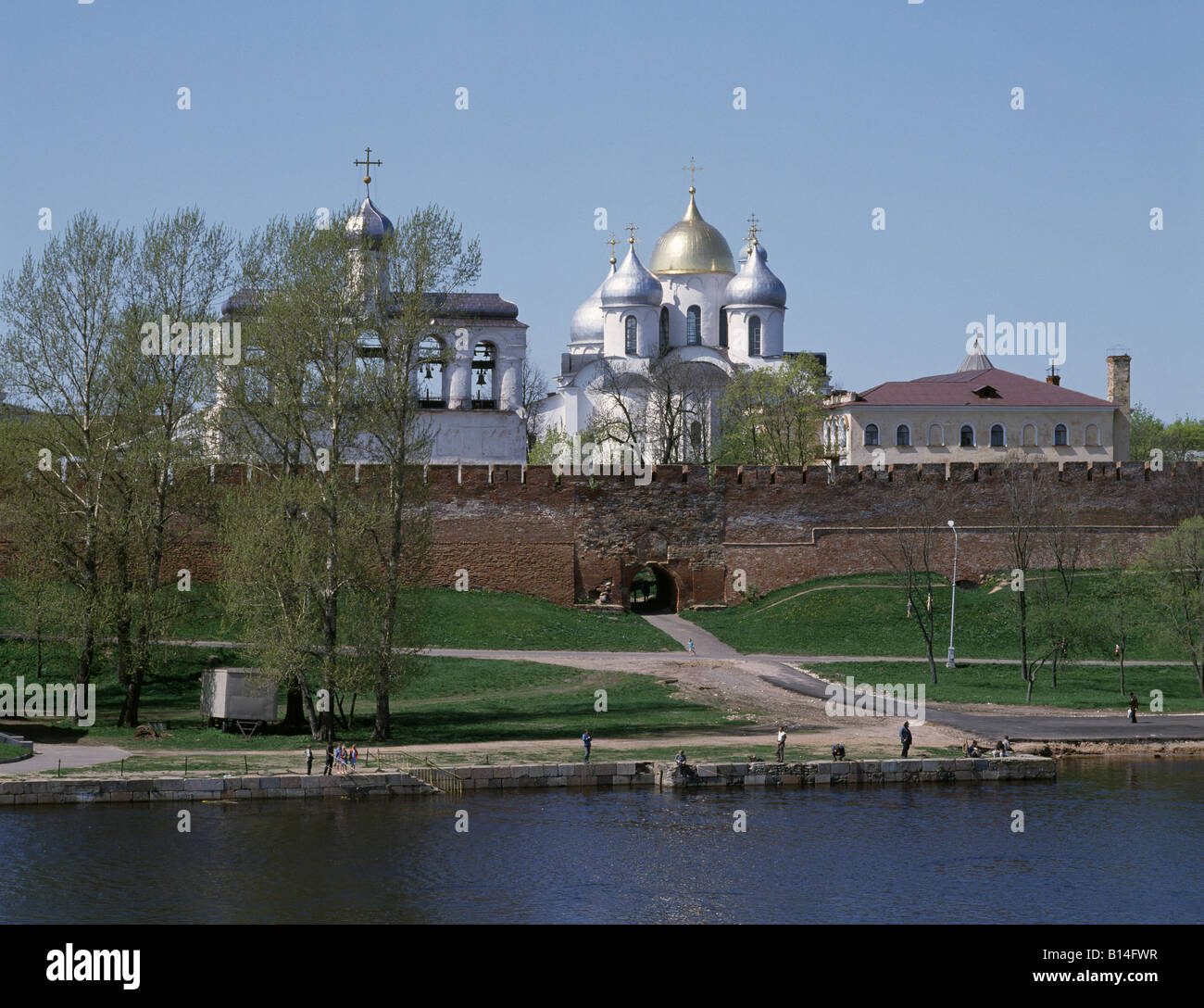 Nowgorod, Kreml, Blick von der Handelsseite Stock Photo