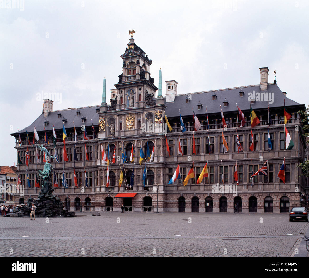 Antwerpen, Stadhuis, Stadthaus, Town Hall, Totale Stock Photo