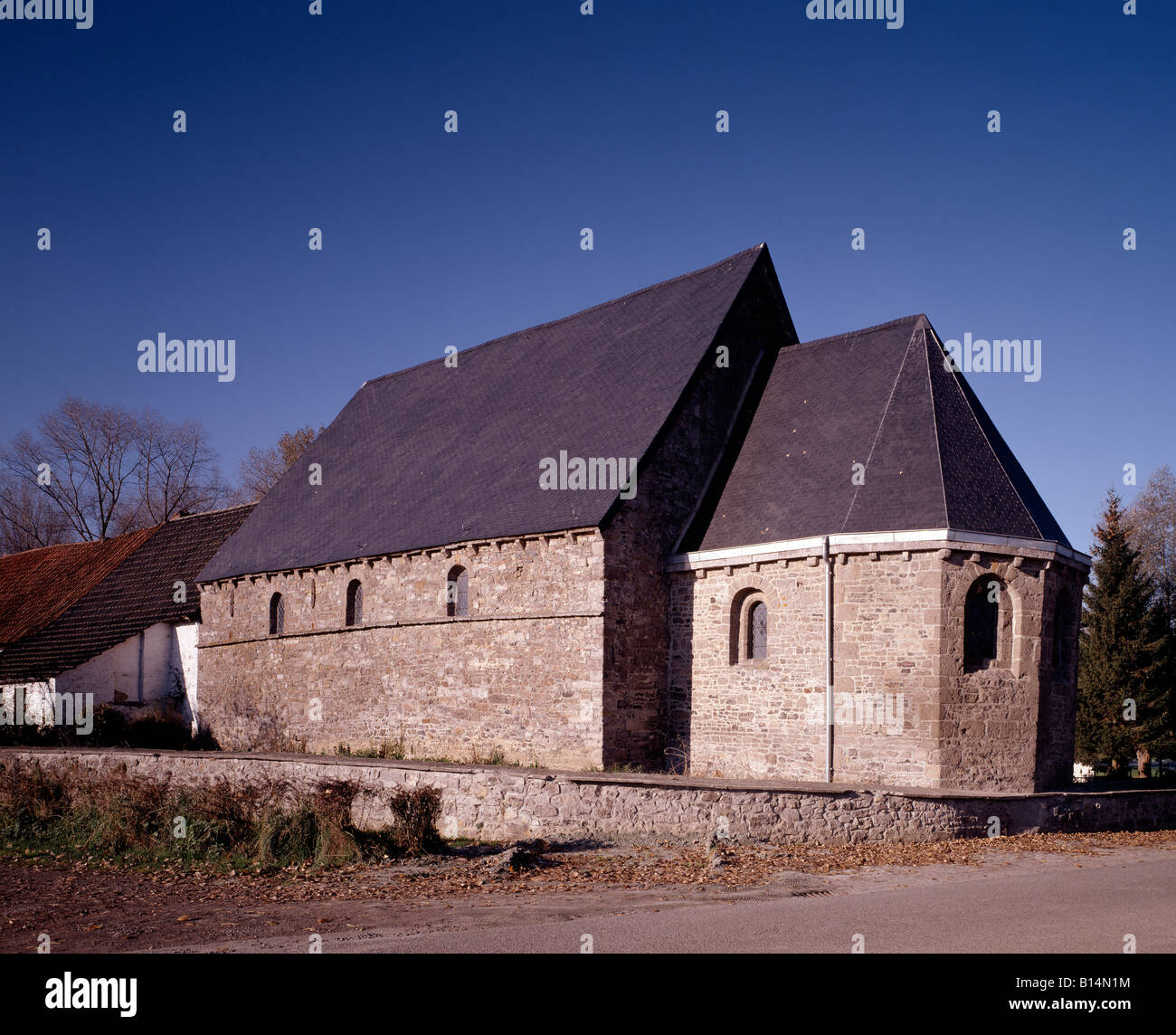 Chievres, Chapelle 'La Ladrerie', Seitenfassade Apsis Stock Photo