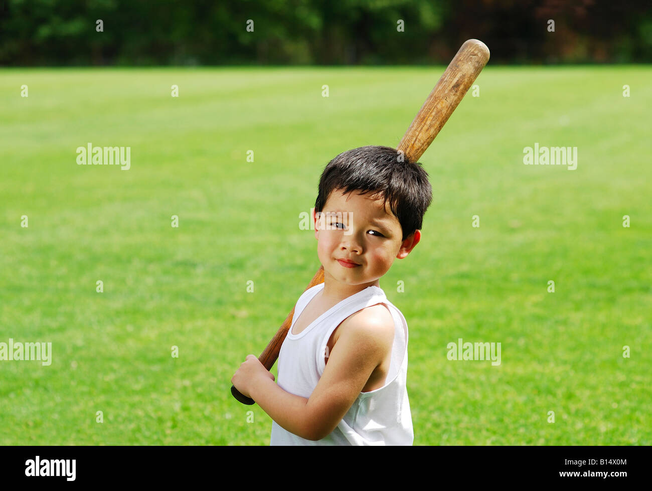 Boy with baseball bat Stock Photo Alamy