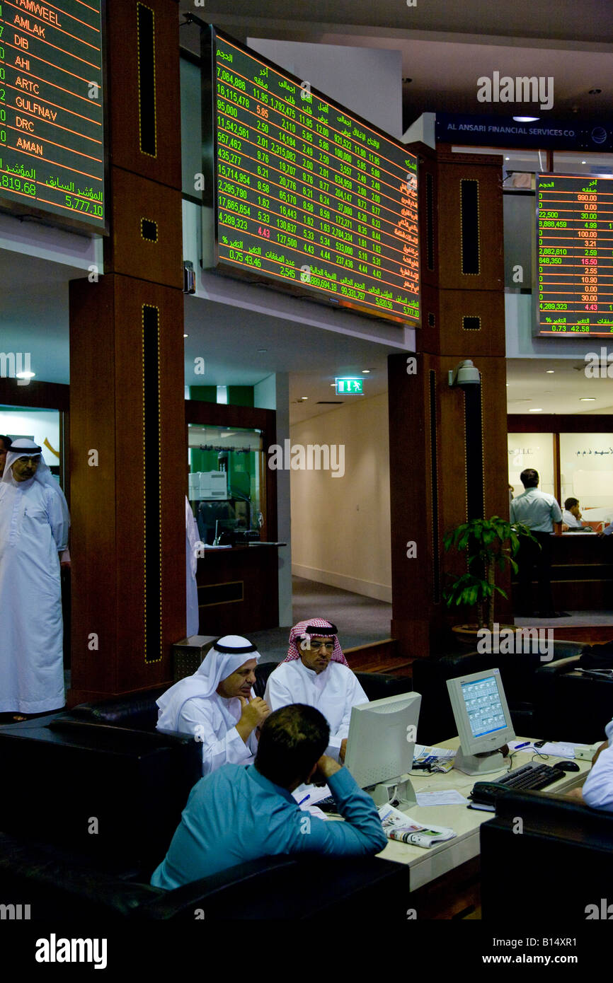 Traders at DFM Dubai Financial Market , Dubai World Trade Centre