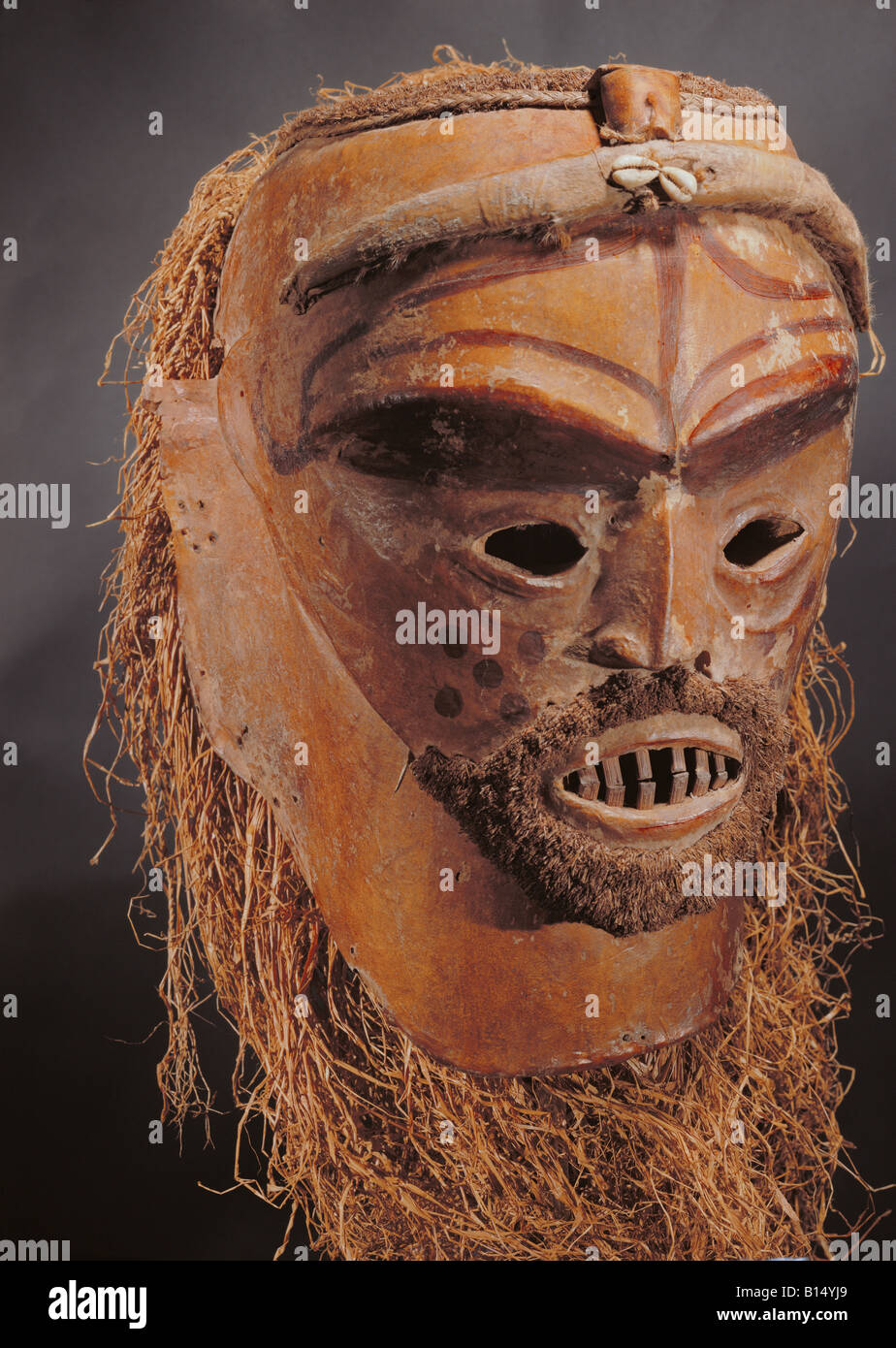 Yoruba Ekoi (Ejagham): Ekoi wooden masks are covered with animal skin.  These figures usually refer