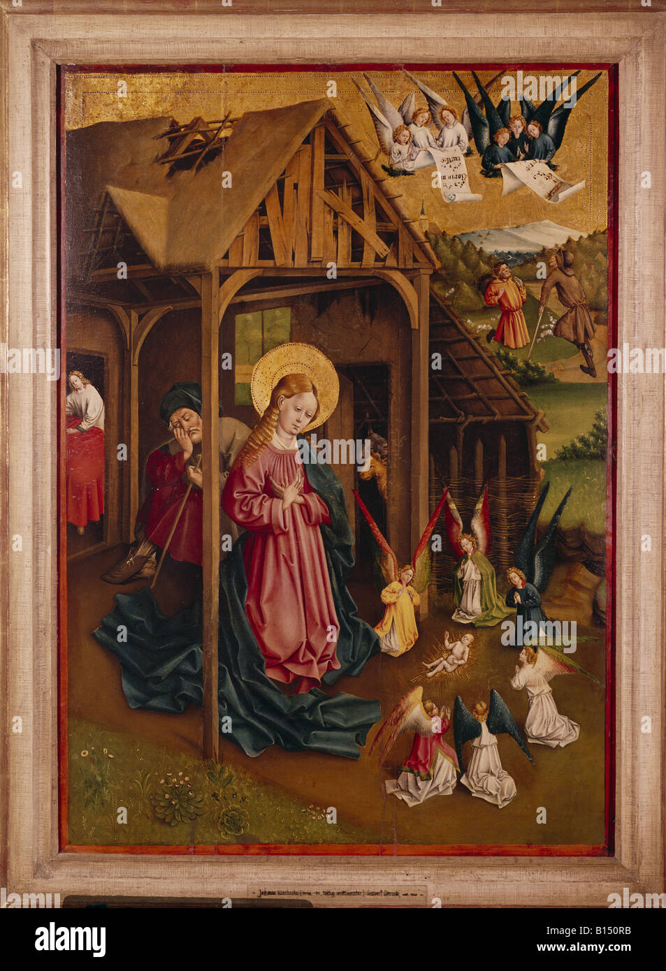fine arts, Koerbecke, Jan, (1410 - 1491), painting, birth of Christ, 1457, Germanic National museum, Nuremberg, Germany, Artist's Copyright has not to be cleared Stock Photo