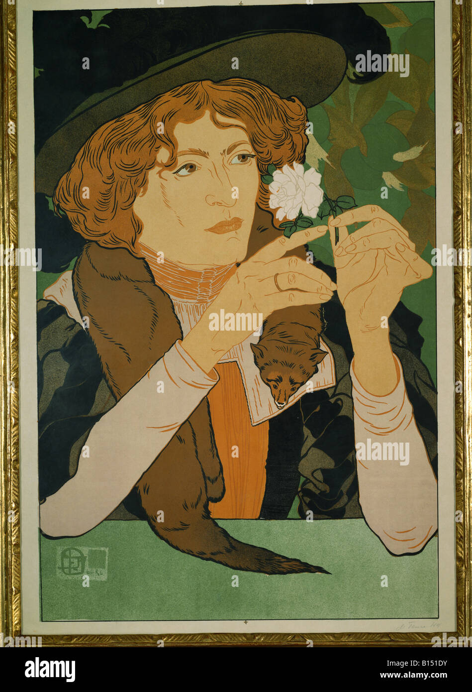 fine arts, Feure, Georges de, (1868 - 1928), poster for 'Salon des Cent', 1896, lithograph, , Artist's Copyright has not to be cleared Stock Photo