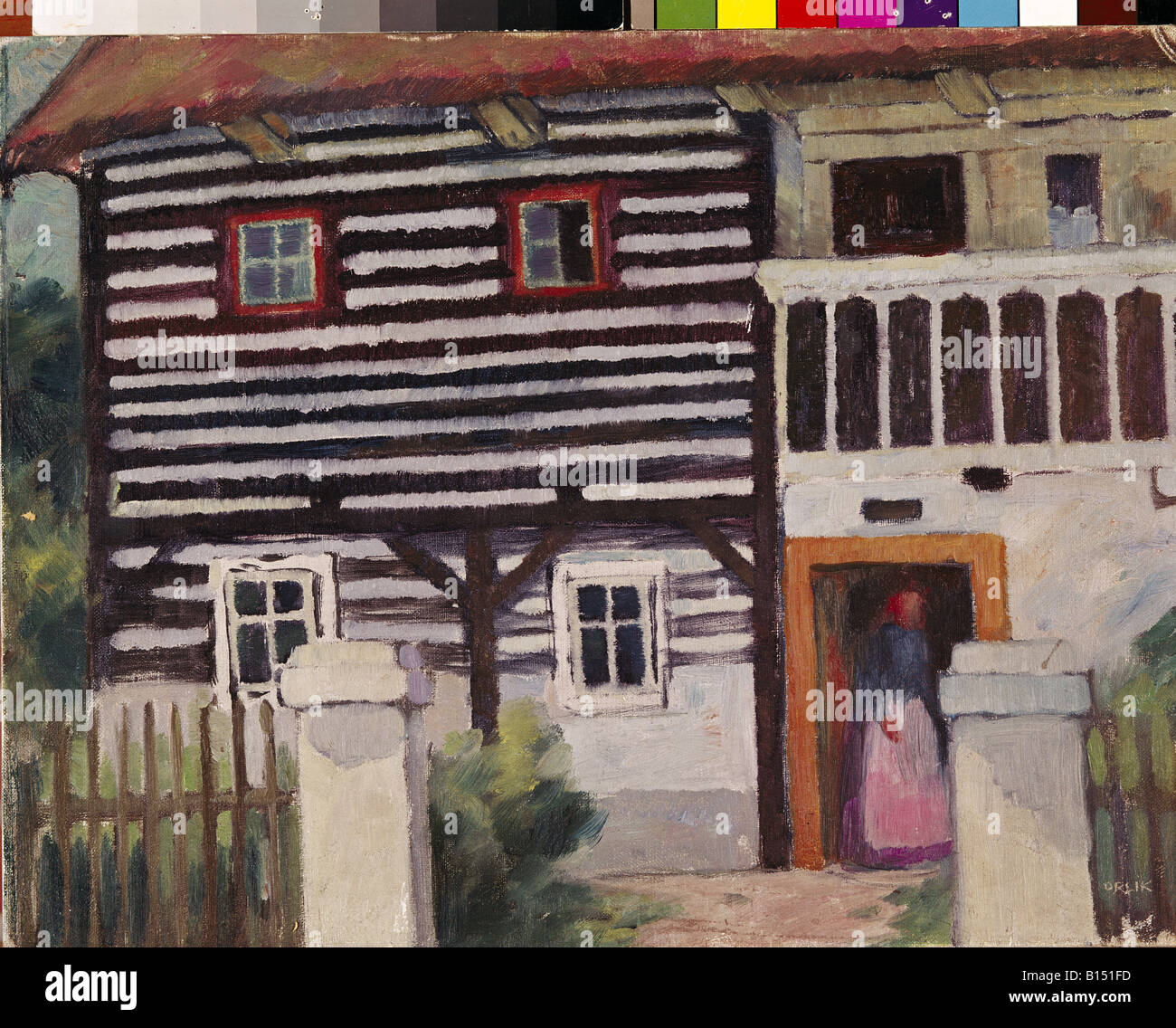 fine arts, Orlik, Emil, (1870 - 1932), painting, 'Bauernhaus', 'farmhouse', East German gallery, Regensburg, Germany, Artist's Copyright has not to be cleared Stock Photo