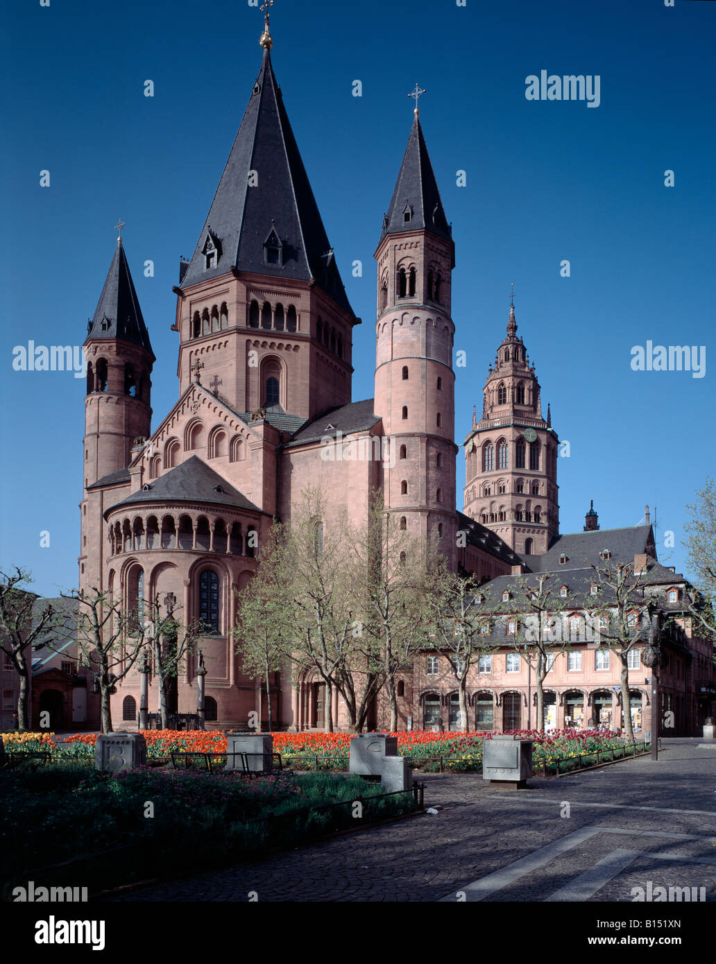 Mainz, Dom, Totale Stock Photo