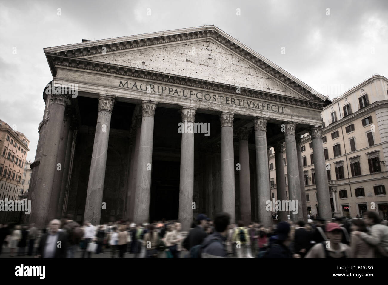 The Facade of the Pantheon, Rome, Italy Stock Photo